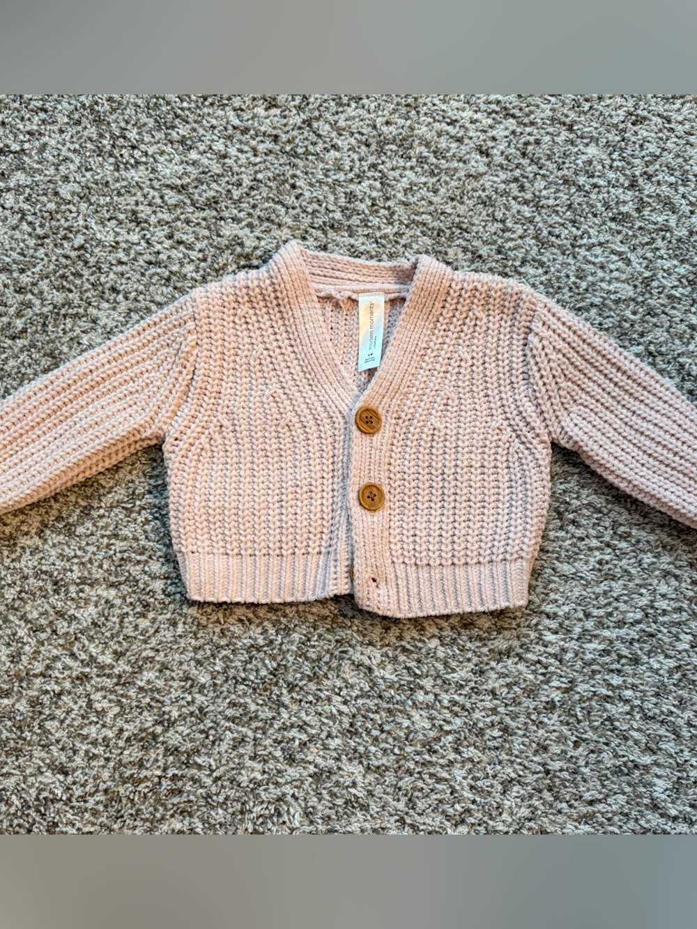 Modern Moments Baby Girl Pink Chunky Knit Cardigan 12M